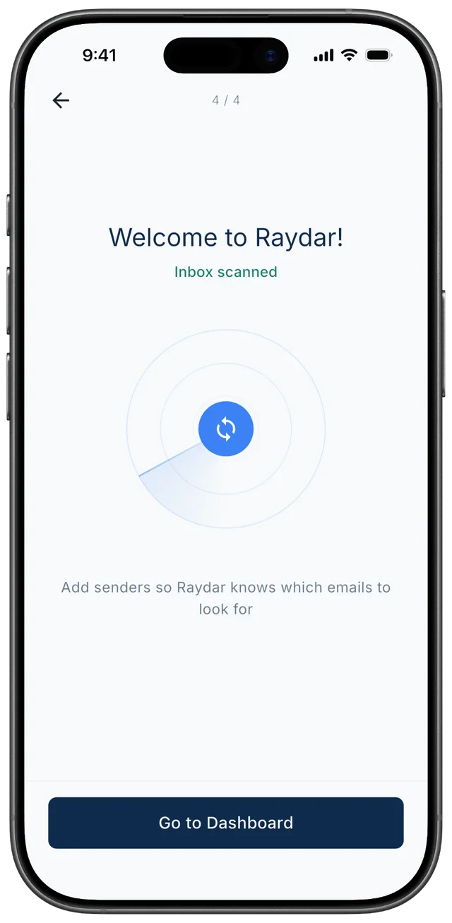 Raydar scanning and processing transactions